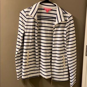 Zip-up striped jacket